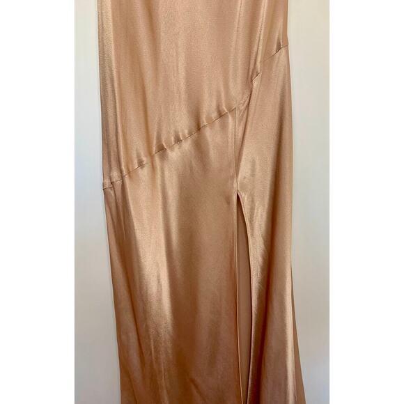 Shona Joy La Lune Bias Maxi Dress in Desert Rose Size 4 Cowl Neck Front Split - Picture 6 of 9